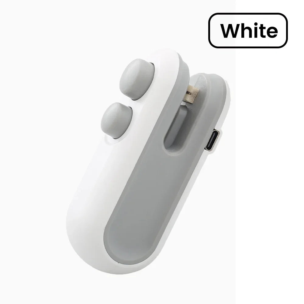 Mini Heat Bag Sealer Rechargeable 2 in 1 Bag Sealer With Cutter Plastic Bag Sealer Clip Food Package Heat Sealer Sealing Machine
