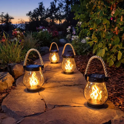 🌍Earth Day Solar Sale🌍 -  Kaliiqo™ Flickering Flame Solar Lantern Outdoor Lights