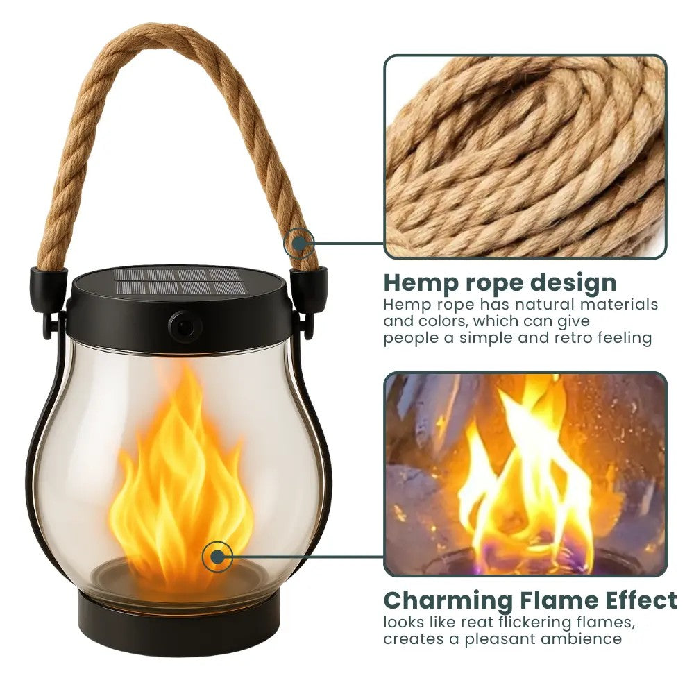 🌍Earth Day Solar Sale🌍 -  Kaliiqo™ Flickering Flame Solar Lantern Outdoor Lights