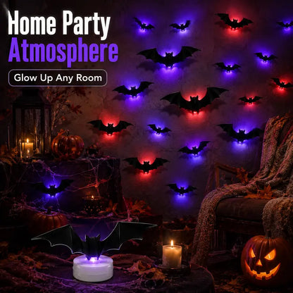 🦇 2026 3D LED Bat Wall Decor – Glowing Halloween Decor, Easy to Place & Remove