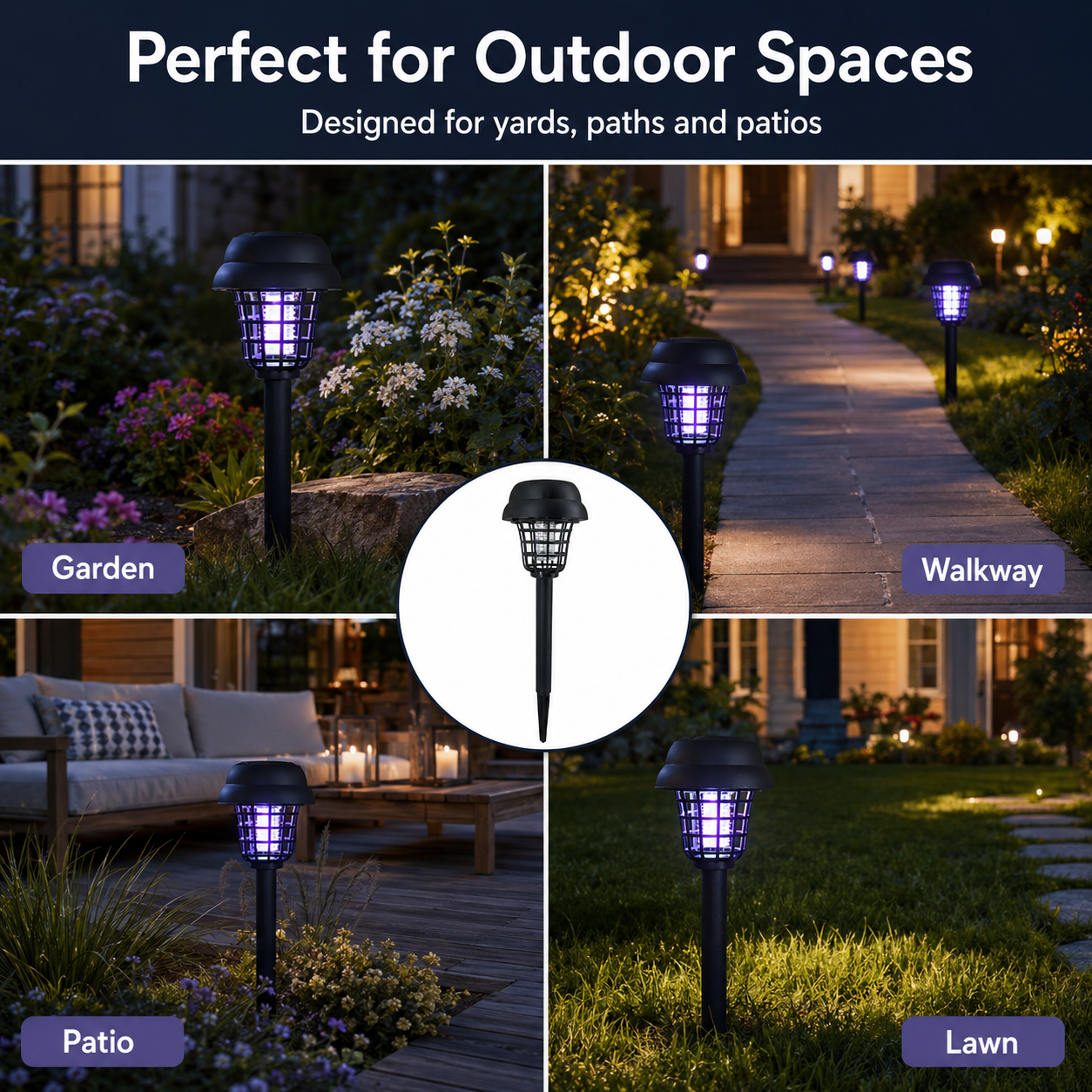 2-IN-1 SOLAR PATH LIGHT + BUG-ZAPPING MODE