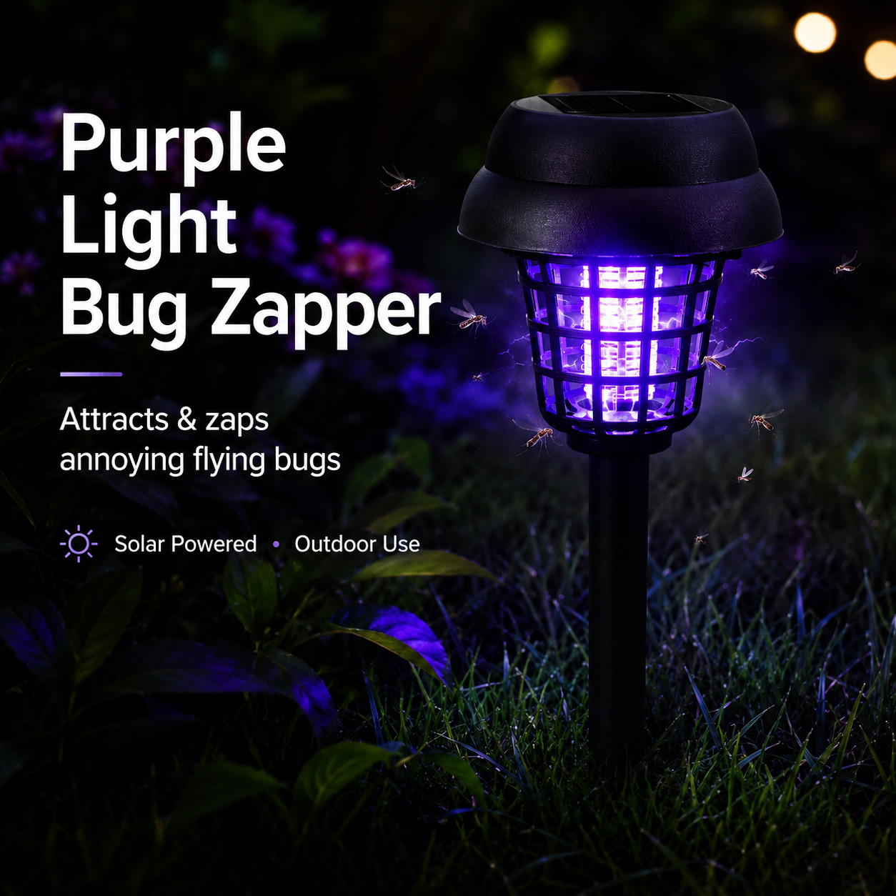 2-IN-1 SOLAR PATH LIGHT + BUG-ZAPPING MODE