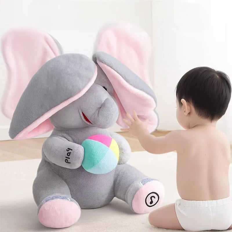 Interactive Peek-A-Boo Elephant Plush – Sings & Flaps Its Ears