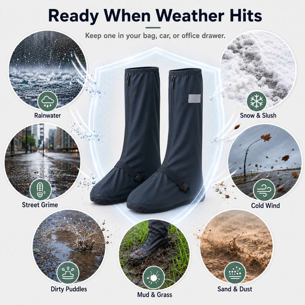 Hazels® Foldable Waterproof Boot Covers – Stay Dry in Rain, Mud & Snow