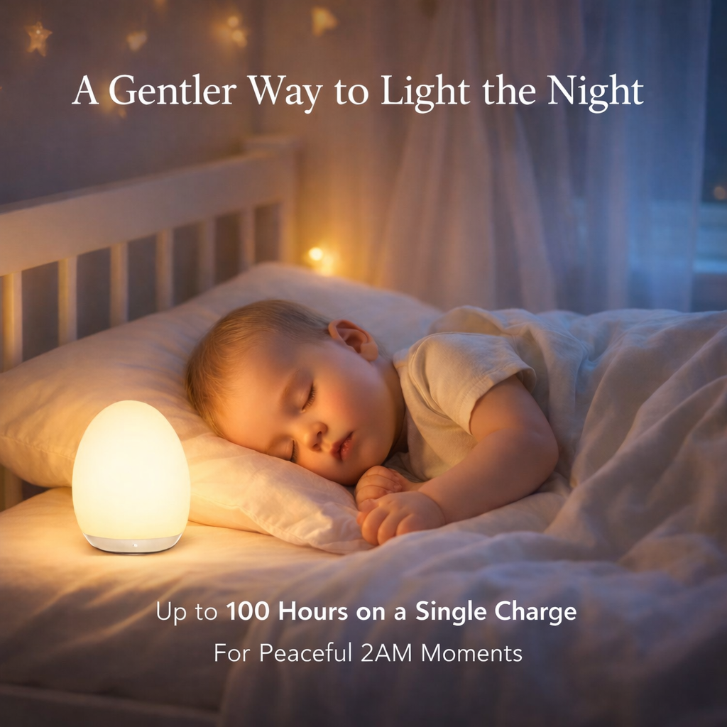 🌍Earth Day Solar Sale🌍 Egg Night Light for Kids – Rechargeable Tap Light with Touch Control