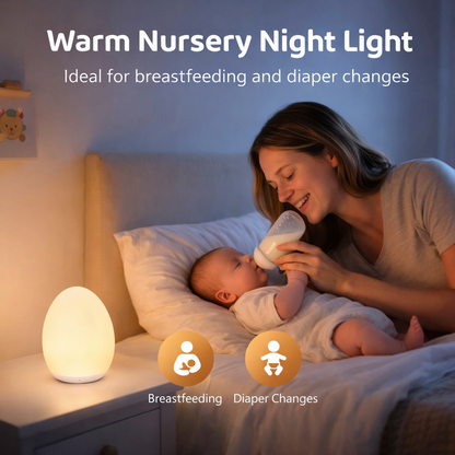 🌍Earth Day Solar Sale🌍 Egg Night Light for Kids – Rechargeable Tap Light with Touch Control
