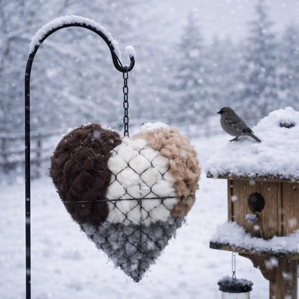 💗Saint Patrick's Day Sale💗 Handmade Alpaca Fiber Bird Nesting Heart🕊️