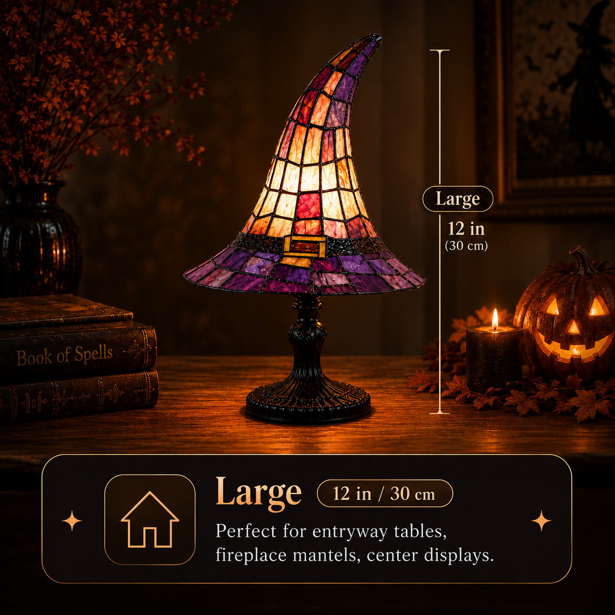 🧙‍♀️ Stained-Resin-Style Witch Hat Lamp