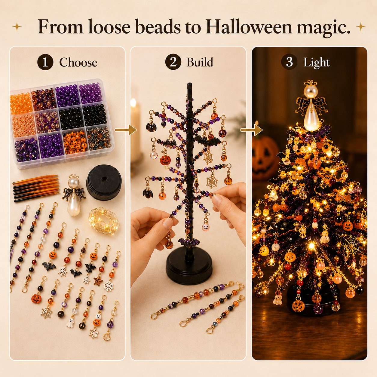 🎄✨ DIY Beaded Halloween Kit – Create Your Own Sparkling Holiday Decoration
