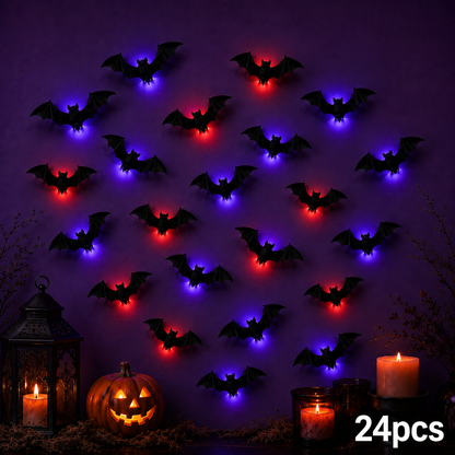 🦇 2026 3D LED Bat Wall Decor – Glowing Halloween Decor, Easy to Place & Remove