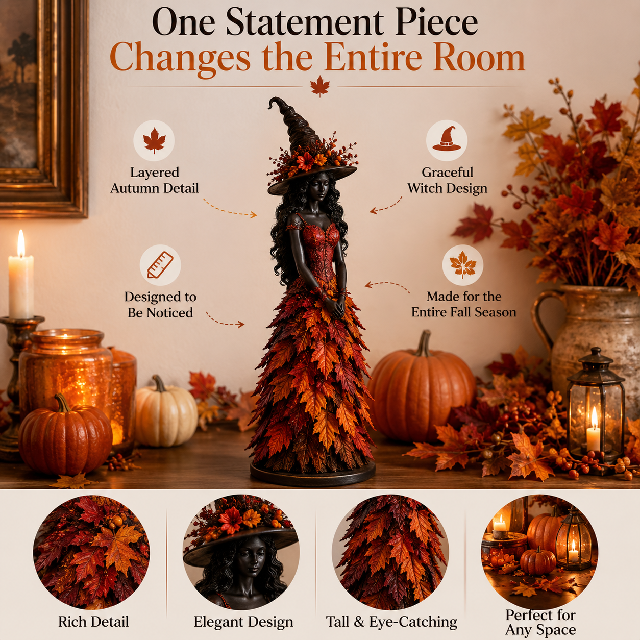 🔥LAST DAY 50% OFF - 🧙‍♀️Enchanted Autumn Witch Figurine (📦 Free Shipping)