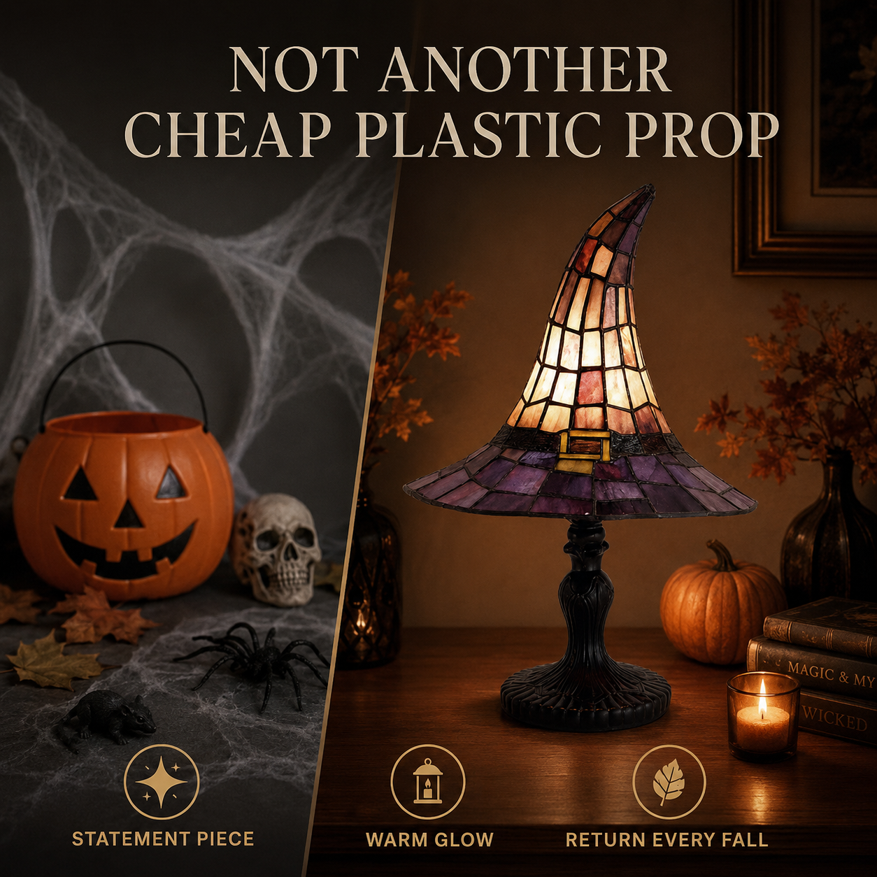 🧙‍♀️ Stained-Resin-Style Witch Hat Lamp