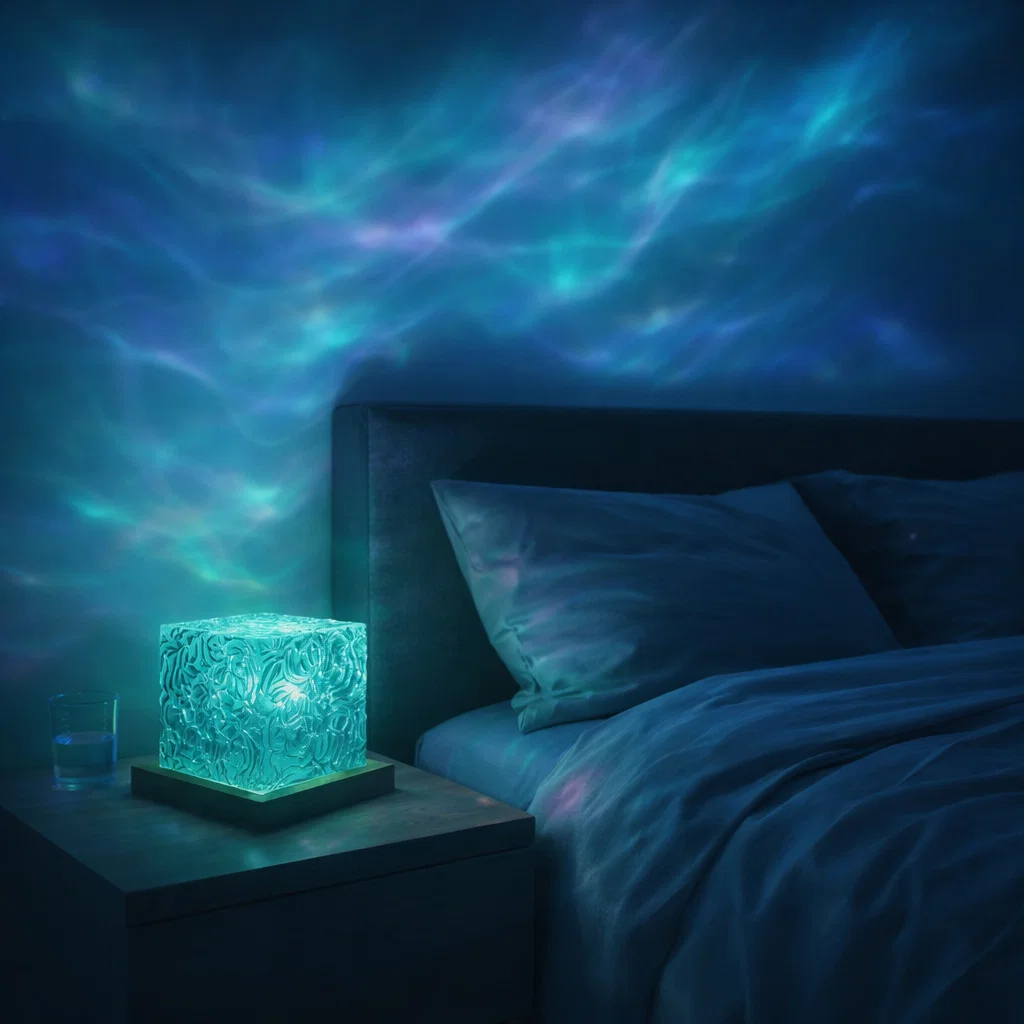 AuroraGlow Night Light Projector with Remote – 16 Ocean Wave Colors Lamp