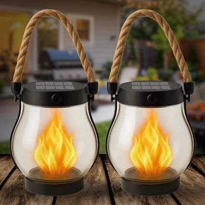 🌍Earth Day Solar Sale🌍 -  Kaliiqo™ Flickering Flame Solar Lantern Outdoor Lights
