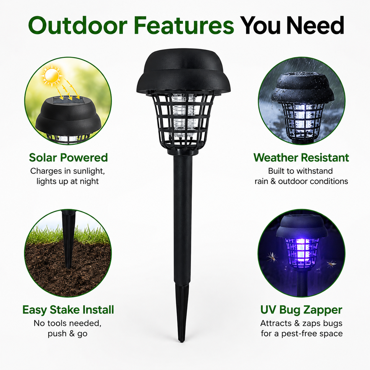 2-IN-1 SOLAR PATH LIGHT + BUG-ZAPPING MODE