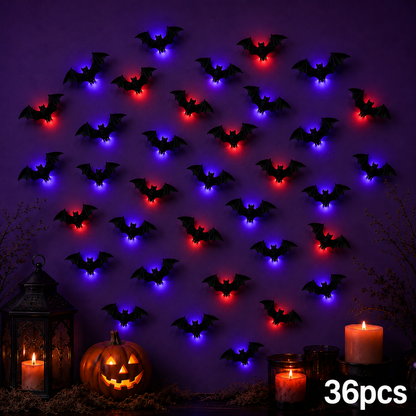 🦇 2026 3D LED Bat Wall Decor – Glowing Halloween Decor, Easy to Place & Remove