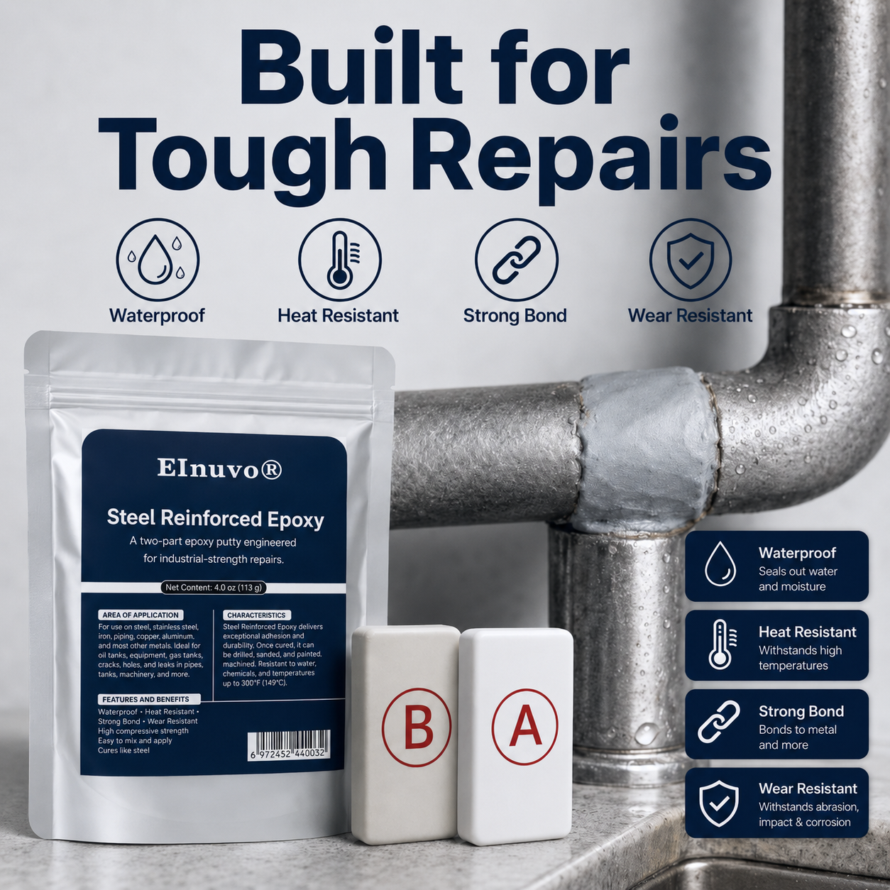 💥SAVE 50% NOW🏠 Hazels® Steel Reinforced Epoxy Repair Putty — Universal Glue for Metal, Wood, Plastic
