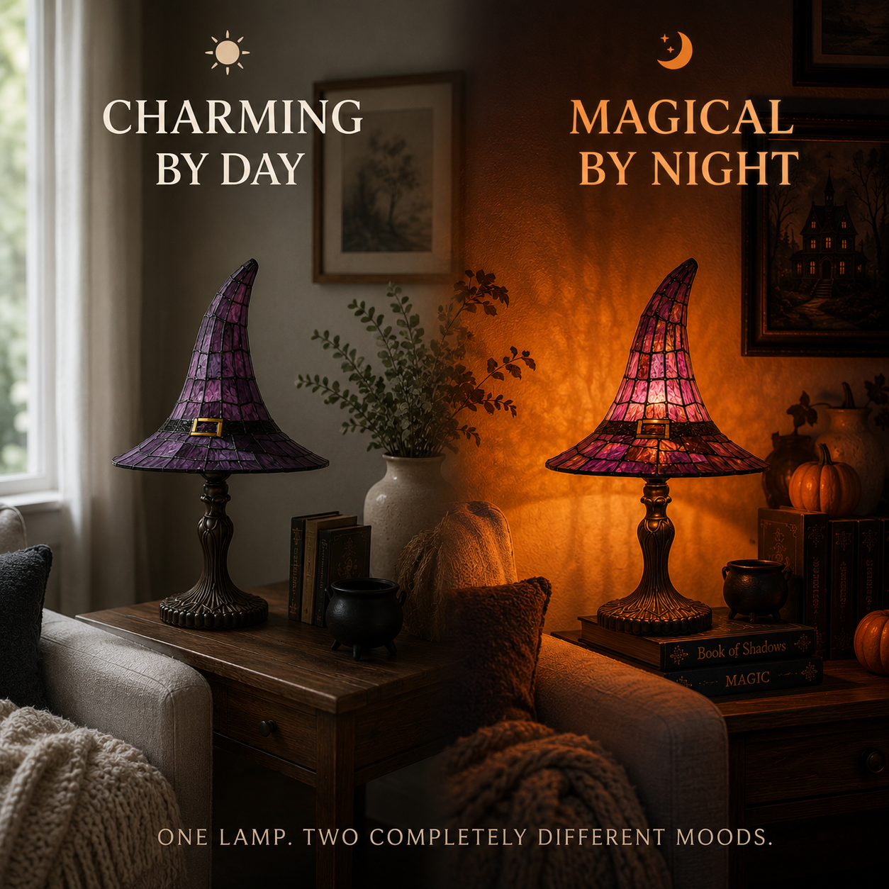 🧙‍♀️ Stained-Resin-Style Witch Hat Lamp