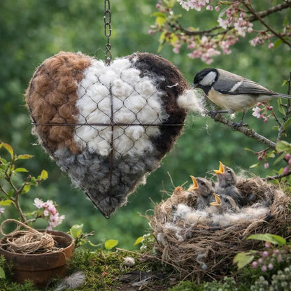 💗Saint Patrick's Day Sale💗 Handmade Alpaca Fiber Bird Nesting Heart🕊️