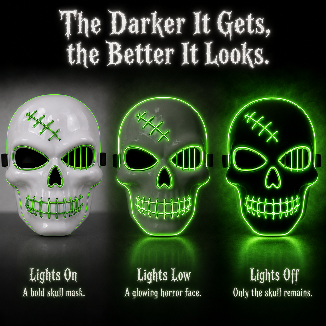 Hazels® Glowing LED Skull Mask – Own the Night