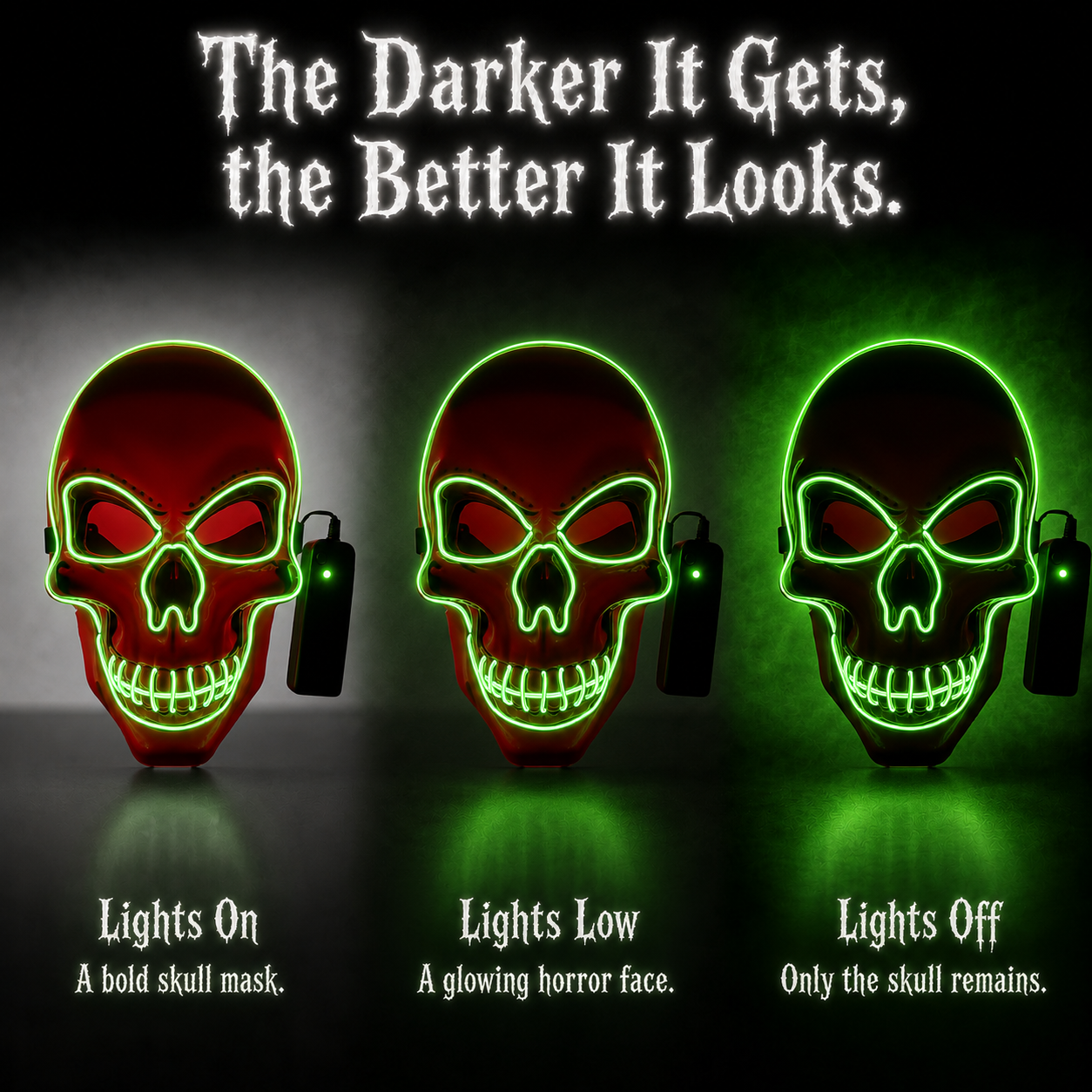 Hazels® Glowing LED Skull Mask – Own the Night