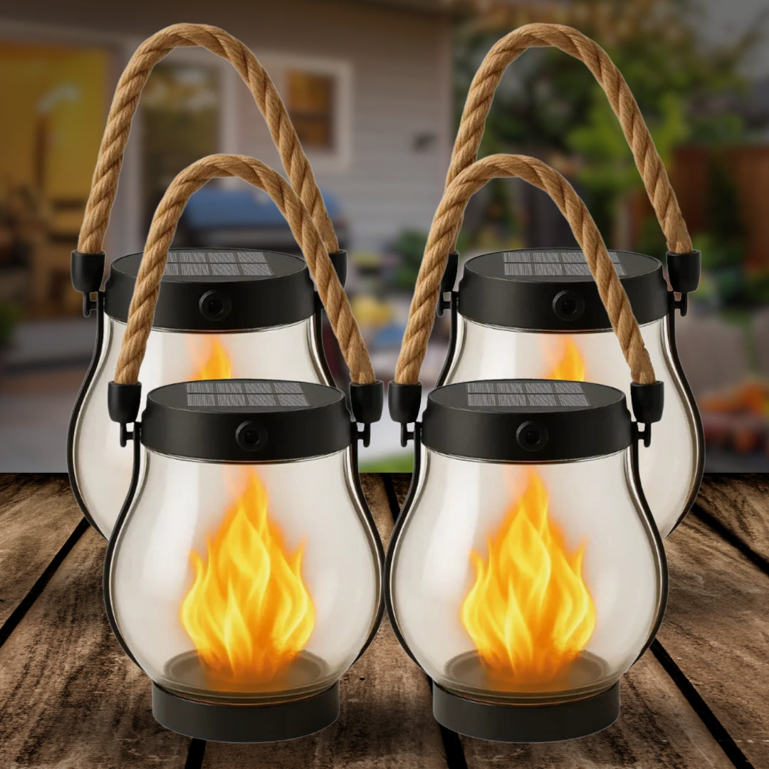 🌍Earth Day Solar Sale🌍 -  Kaliiqo™ Flickering Flame Solar Lantern Outdoor Lights
