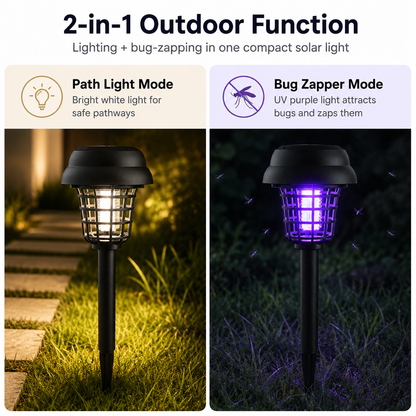 2-IN-1 SOLAR PATH LIGHT + BUG-ZAPPING MODE
