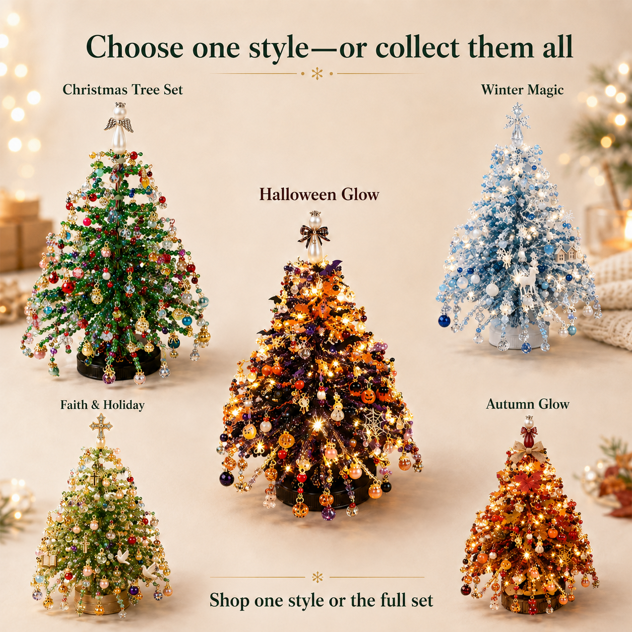 🎄✨ DIY Beaded Halloween Kit – Create Your Own Sparkling Holiday Decoration