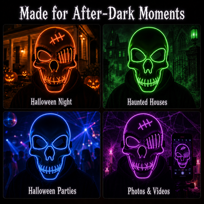 Hazels® Glowing LED Skull Mask – Own the Night