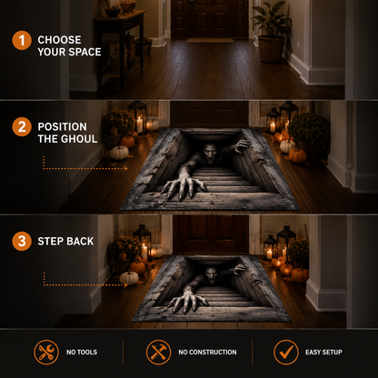 🔥 Limited-Time 50% OFF 🎃 Hazels® Creeping Ghoul 3D Illusion Rug