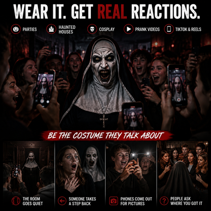 🔥 Limited-Time 50% OFF 🎃 Possessed Nun Halloween Mask – Creepy Latex Costume for Parties & Haunted Houses