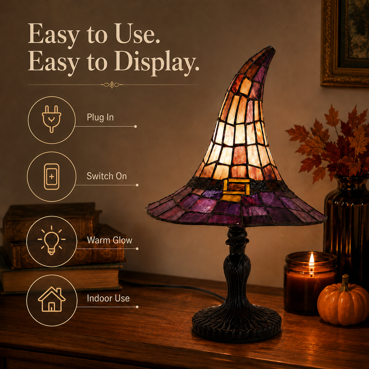 🧙‍♀️ Stained-Resin-Style Witch Hat Lamp