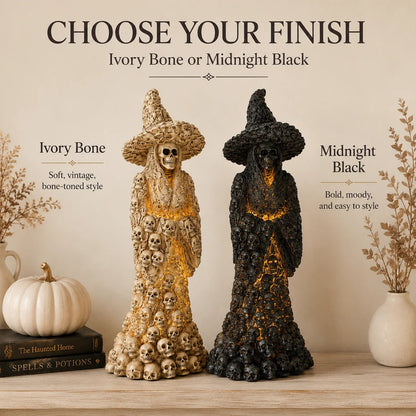💀 Hazels® Glow Skull Witch Resin Halloween Table Statue