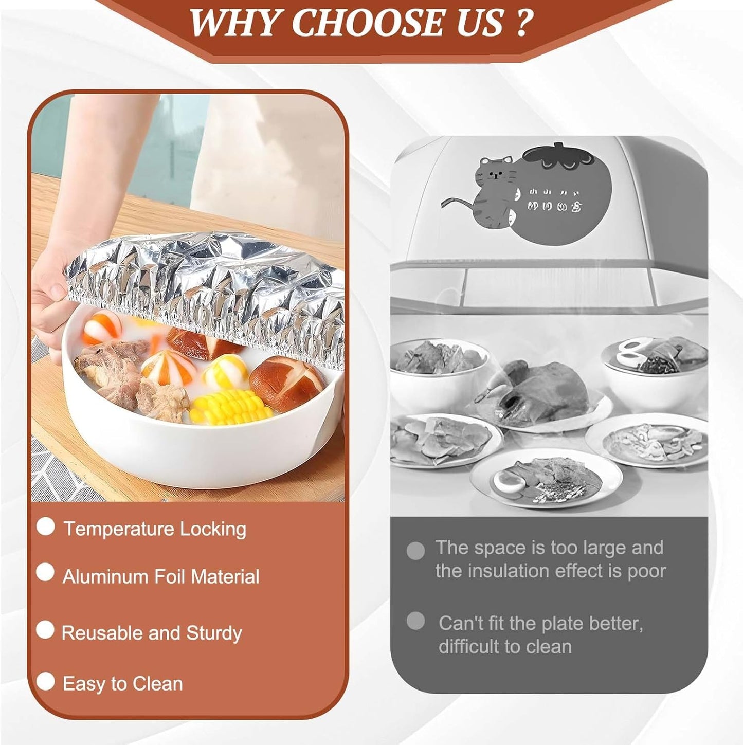 2026🔥LAST DAY SALE 74% OFF Home dining table & food container aluminum foil heat-retaining cover (Copy)