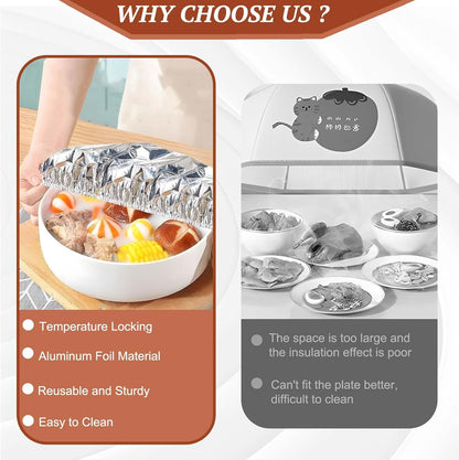 2026🔥LAST DAY SALE 74% OFF Home dining table & food container aluminum foil heat-retaining cover (Copy)