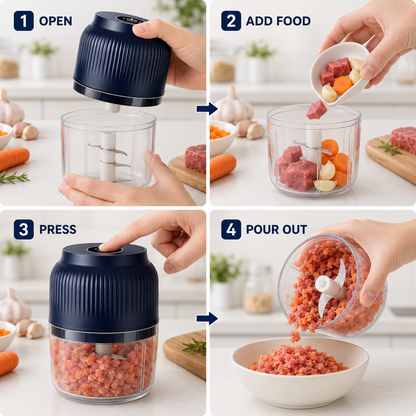 ⚡ Cordless Mini Food Chopper – Chop, Mince & Blend in Seconds