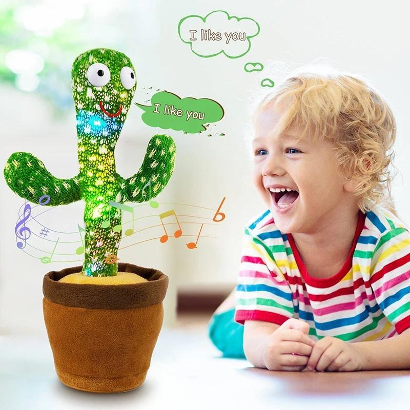 🌍Earth Day Solar Sale🌍 Interactive Dancing Talking Cactus Toy – Singing, Voice Repeating & Light-Up Toy🌵
