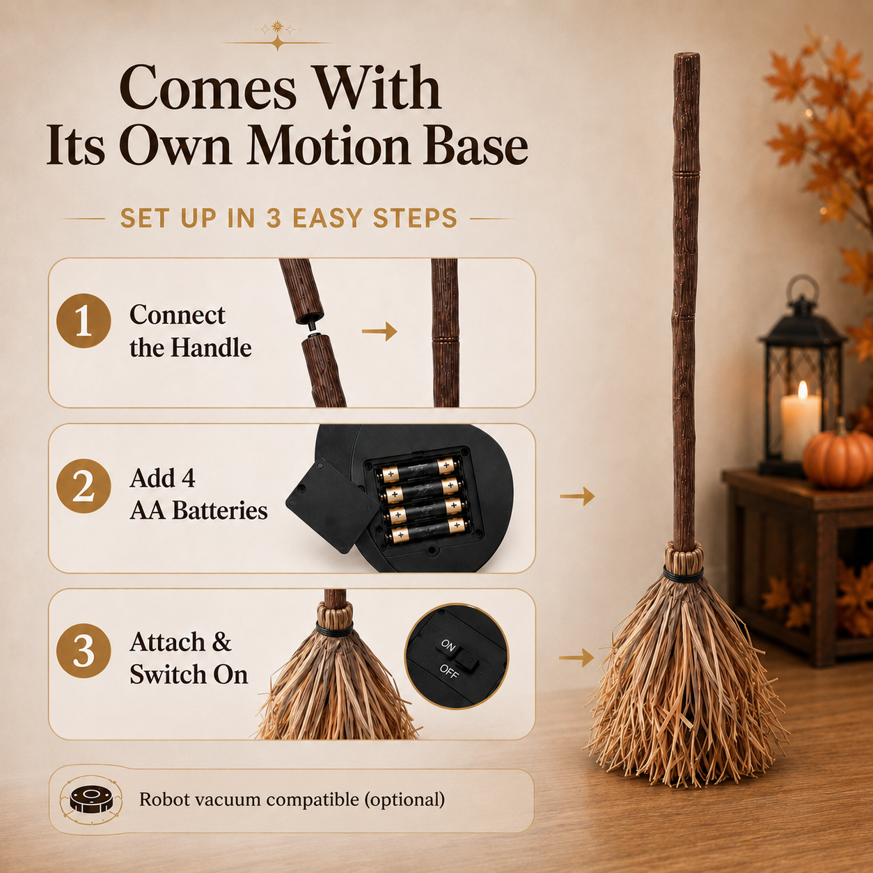 Hazels®PotterBroom Self-Moving Enchanted Broom