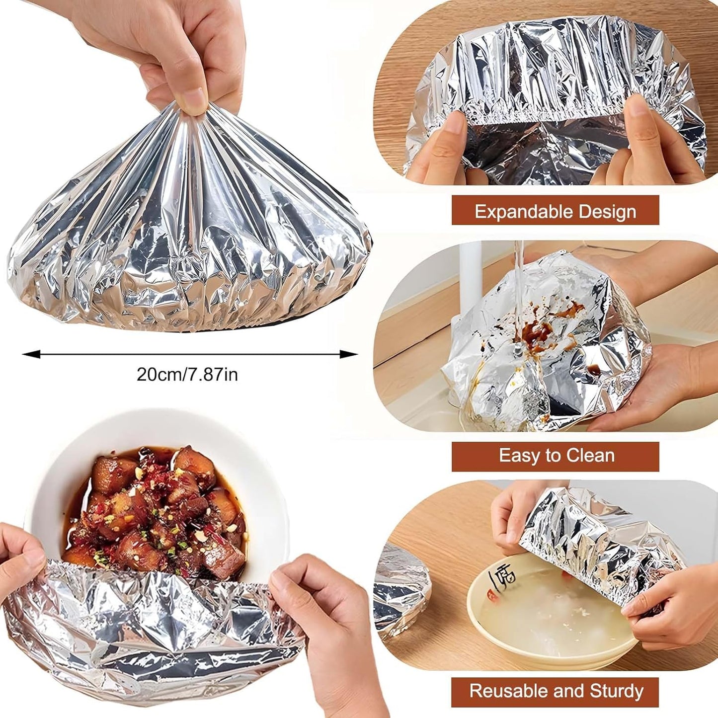 2026🔥LAST DAY SALE 74% OFF Home dining table & food container aluminum foil heat-retaining cover (Copy)