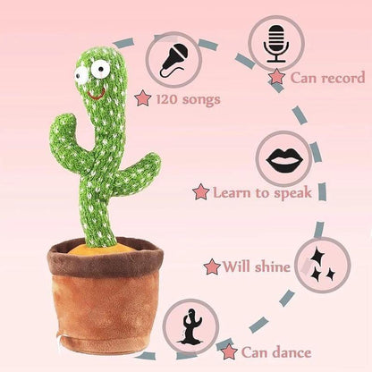 🌍Earth Day Solar Sale🌍 Interactive Dancing Talking Cactus Toy – Singing, Voice Repeating & Light-Up Toy🌵