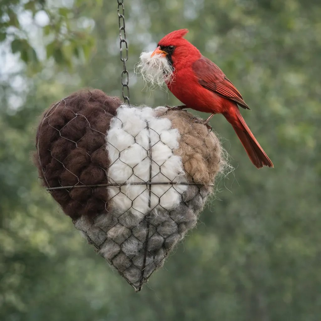💗Saint Patrick's Day Sale💗 Handmade Alpaca Fiber Bird Nesting Heart🕊️