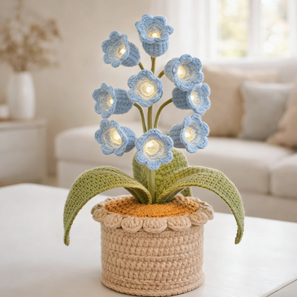 🌸 Lily of the Valley Lamp, Handmade Crochet Artificial Flower Night Light