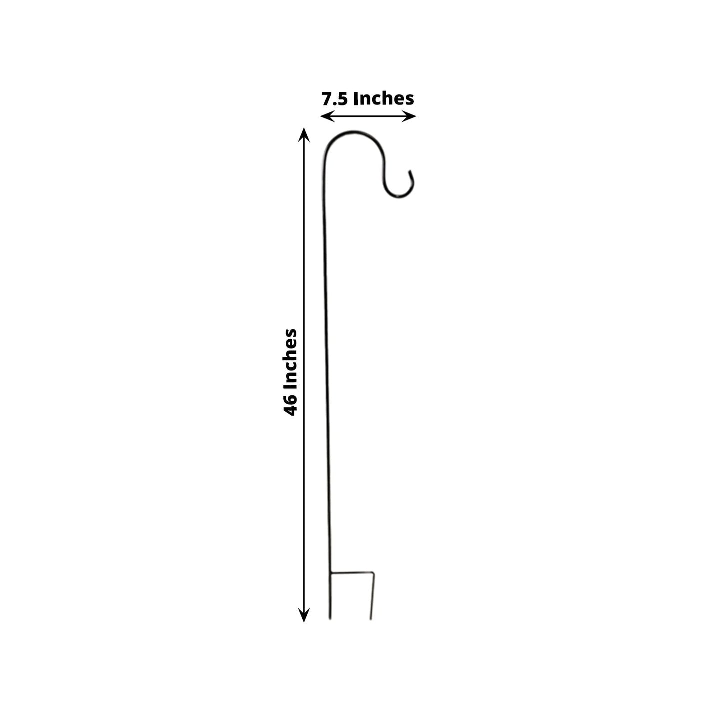 Black Metal Shepherds Hook Lantern Hangers with Prong Base