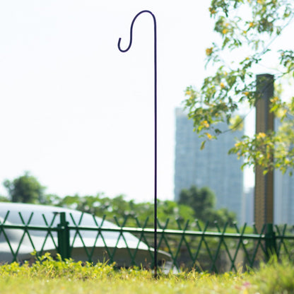 Black Metal Shepherds Hook Lantern Hangers with Prong Base