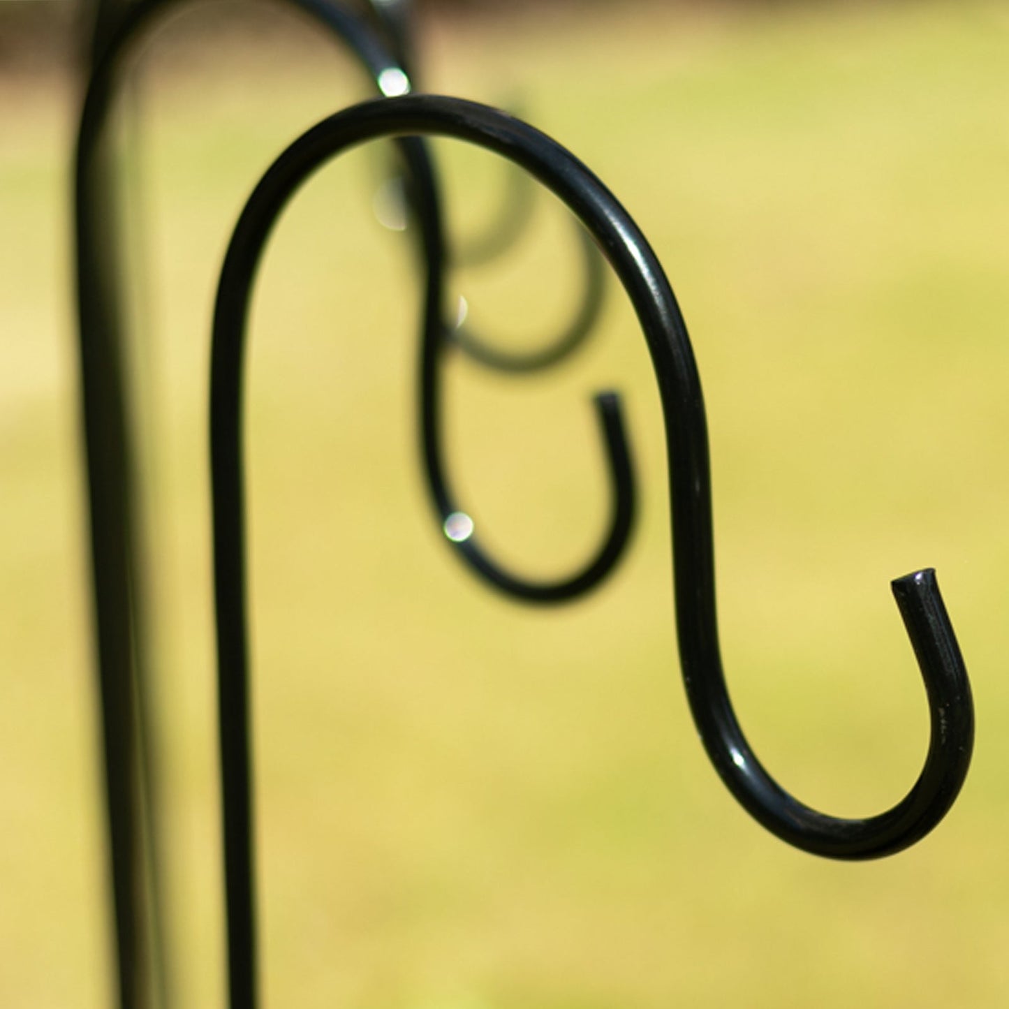 Black Metal Shepherds Hook Lantern Hangers with Prong Base