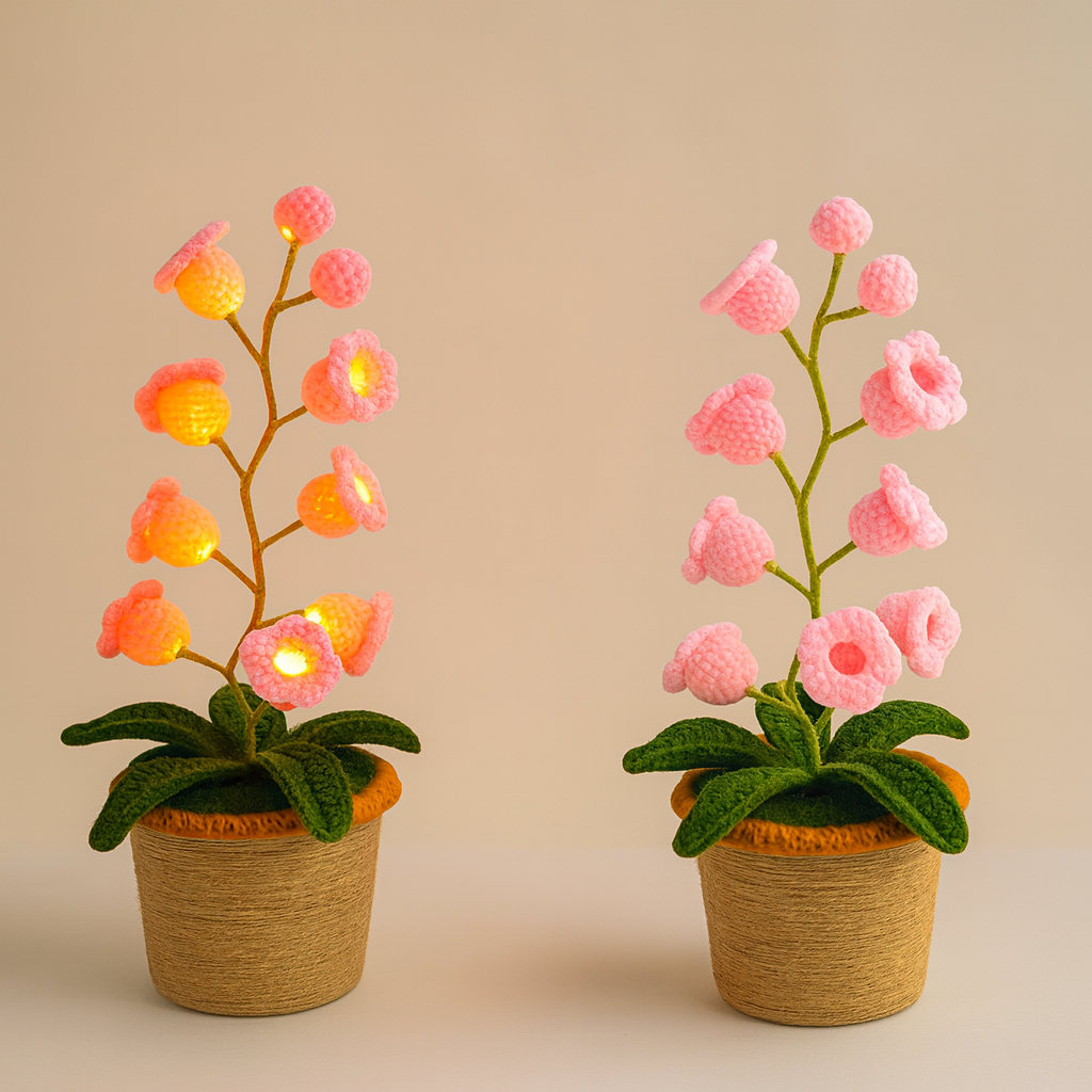 🌸 Lily of the Valley Lamp, Handmade Crochet Artificial Flower Night Light