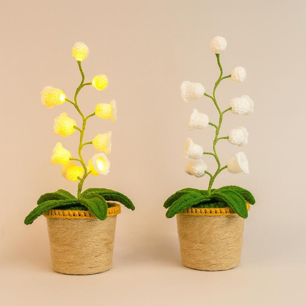 🌸 Lily of the Valley Lamp, Handmade Crochet Artificial Flower Night Light