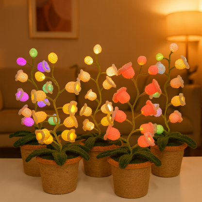 🌸 Lily of the Valley Lamp, Handmade Crochet Artificial Flower Night Light