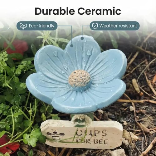 Flower-Shaped Ceramic Bee Watering Station