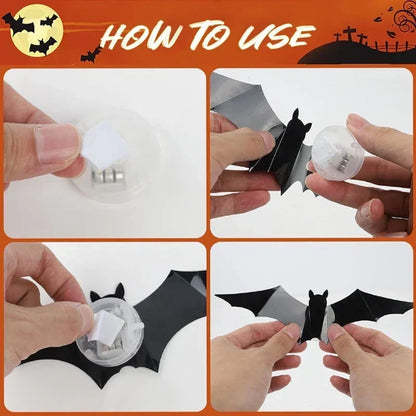 🦇 2026 3D LED Bat Wall Decor – Glowing Halloween Decor, Easy to Place & Remove